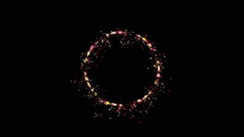 Sparkles ring motion graphics with night background Stock Footage 198327965