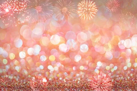 Sparkles of rose glitter abstract background. Copy space Stock Photos