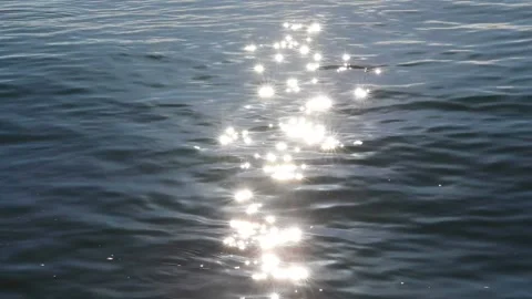 SPARKLES OF SUNLIGHT ON CALM GENTLY RIPPLING SEA NATURAL AUDIO Stock-Footage 169949245
