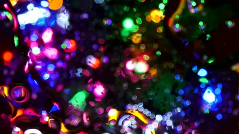 Sparkling abstract background. Psychedelic swirls, oil bubbles. Rainbow gradient Stock Footage 152777660