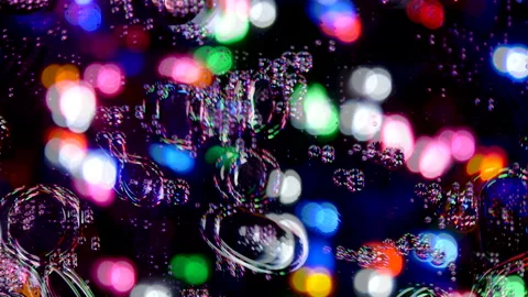 Sparkling abstract background. Psychedelic swirls, oil bubbles. Rainbow gradient Stock Footage 152780935