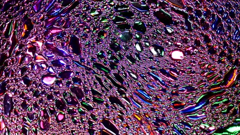 Sparkling abstract background. Psychedelic swirls, oil bubbles. Rainbow gradient Stock Footage 152785707