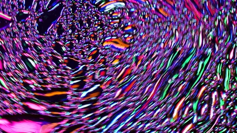 Sparkling abstract background. Psychedelic swirls, oil bubbles. Rainbow gradient Stock Footage 152851713