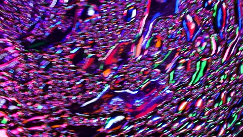 Sparkling abstract background. Psychedelic swirls, oil bubbles. Rainbow gradient Stock Footage 152882891