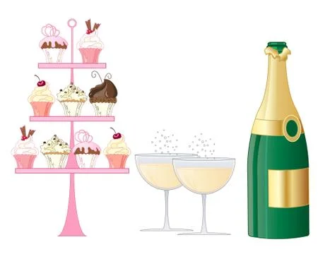 Sparkling afternoon tea Illustrazione stock