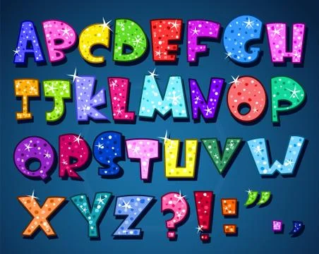 Sparkling alphabet Stock Illustration