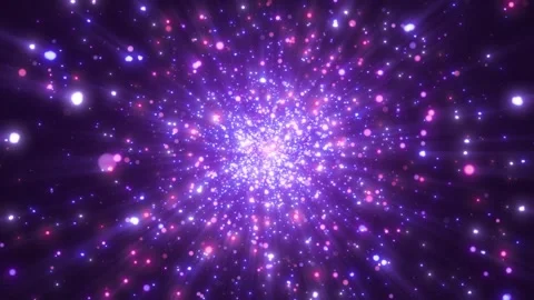 Sparkling and glittering particles, falling blue and pink, abstract shimmerin Stock Footage 323364860