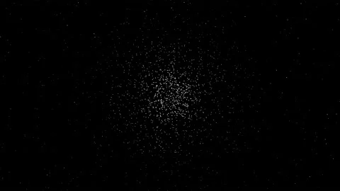 Sparkling and pulsating white particles flying from the center. Stock Footage 167560136
