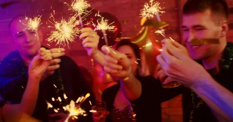 Sparkling Bengal Lights Stock Footage 94256793