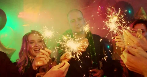 Sparkling Bengal Lights Stock Footage 99766346