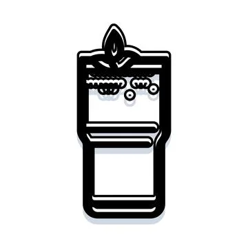Sparkling beverage in glass with mint leaf icon 스톡 일러스트