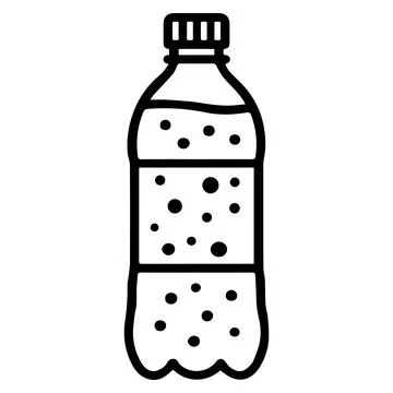 Sparkling beverage soda in plastic bottle with visible bubbles Stock Illustration