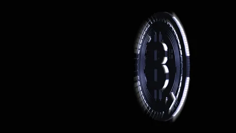 Sparkling bitcoin spinning on a black background. Stock Footage 131116495