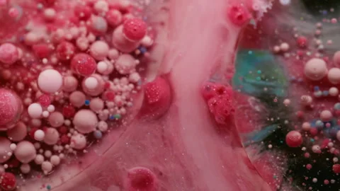 Sparkling blob bubble paint layered circles drops Stock Footage 318303479