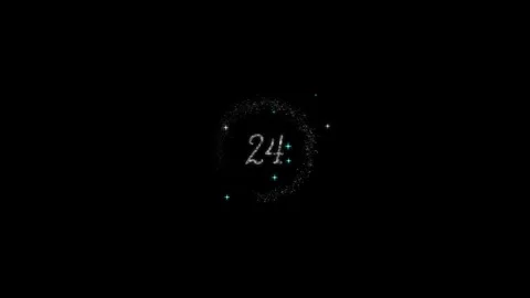 Sparkling Blue 30 Countdown Black BG Stock Footage 321928354