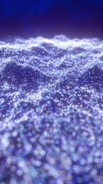 Sparkling blue bokeh particle surface like a glittering ocean, dreamy abstr.. Stock Illustration