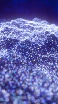 Sparkling blue bokeh particle surface like a glittering ocean, dreamy abstr.. Stock Illustration
