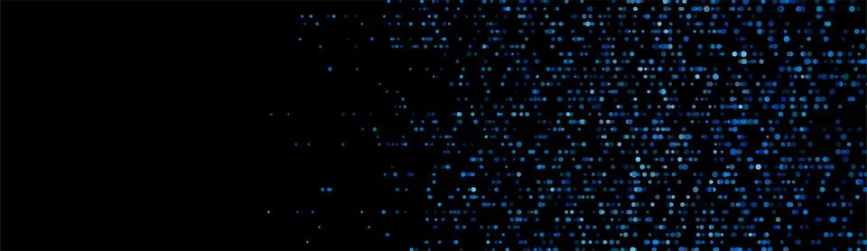 Sparkling blue dots on black background, abstract tech banner design 스톡 일러스트