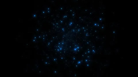 Sparkling blue glitter particles on a black background animation in 4K Stock Footage 280359859