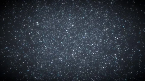 Sparkling Blue Glowing Stars Drifting Slowly Across a Dark Night Sky Stock Footage 335909088
