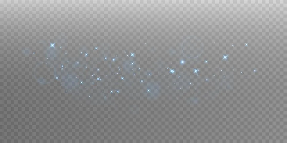 Sparkling Blue Particles Dancing Gracefully on a Transparent Background That Stock Illustration