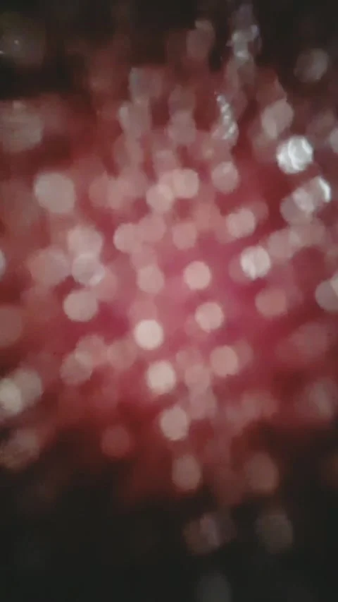 Sparkling bokeh particles float on a dark background Stock Footage 273277381