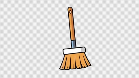 Sparkling broom. Sweeping animation Video stock 331979504