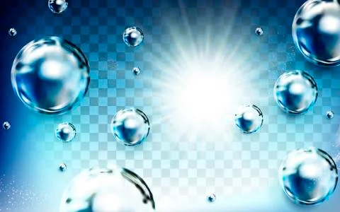 Sparkling bubbles background 스톡 일러스트