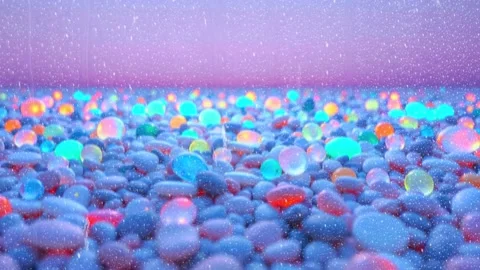 Sparkling Bubbles: Gradient Background Animation of Glowing Bubbly Balls with P Stock Footage 330321020
