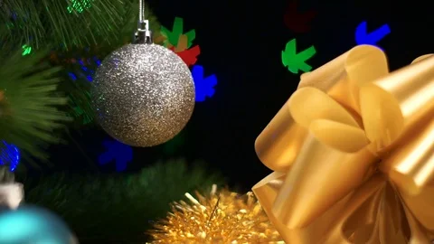 Sparkling bulb on Christmas tree Stock Footage 73041867