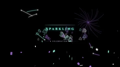 Sparkling celebration with abstract shapes and dynamic light effects Stock Footage 344439014