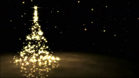 Sparkling Christmas Tree Animation - Loop Golden Stock Footage 68804826