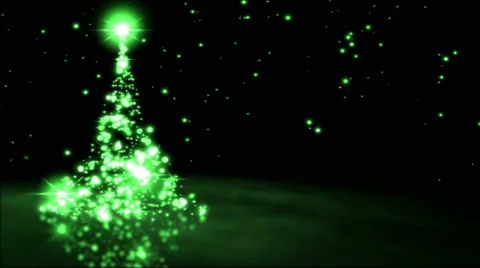 Sparkling Christmas Tree Animation - Loop Green Stock Footage 68806084