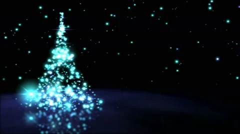 Sparkling Christmas Tree Animation - Loop Blue Stock Footage 68806393