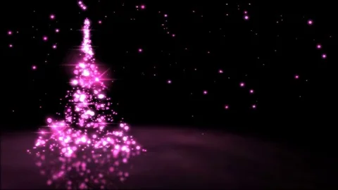 Sparkling Christmas Tree Animation - Loop Pink Stock Footage 69184360
