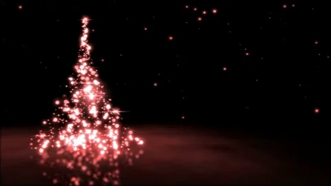 Sparkling Christmas Tree Animation - Loop Red Stock Footage 69185217