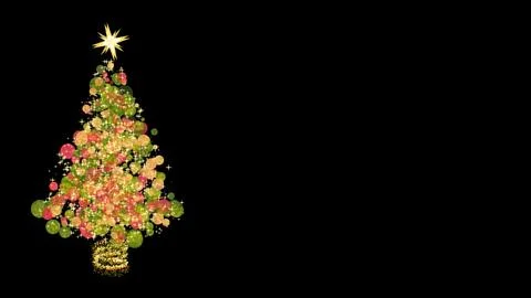 Sparkling Christmas tree on black background Stock Illustration
