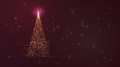 Sparkling Christmas tree made of glowing particles against a dark, festive Stock Footage 327338162