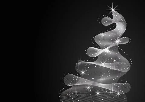 Sparkling Christmas Tree made of wave flow. Stock Illustration