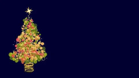 Sparkling Christmas tree on navy background Stock Illustration