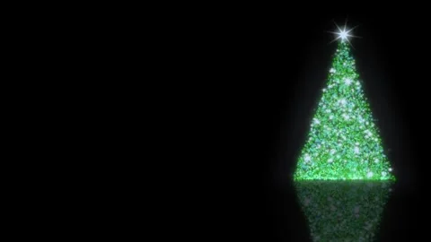 Sparkling Christmas Tree Reflection 4K Loop Stock Footage 322029722