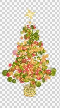 Sparkling Christmas tree on transparent background Stock Illustration