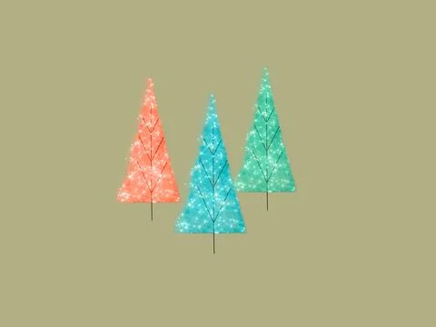 Sparkling Christmas trees on background Stock Illustration