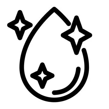 Sparkling Clean Drop - Hygiene Icon for Bathroom and WC Stock Illustration