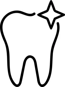 Sparkling clean white tooth with shiny gloss Stock Illustration