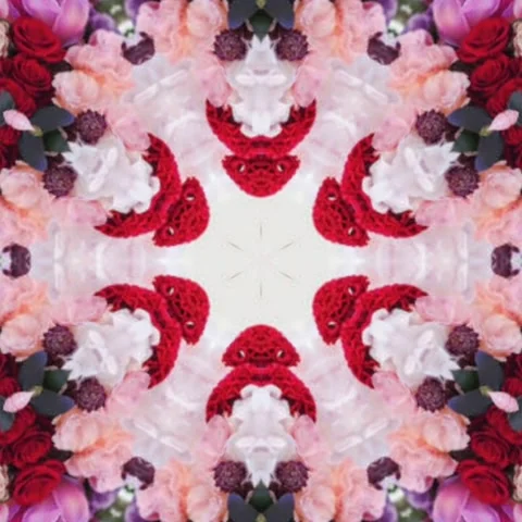 Sparkling Color Floral Pattern, Seamless Geometry Circle Kaleidoscope Stock Footage 227527072