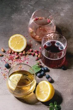 Sparkling colorful drinks Stock Photos