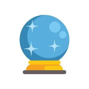 Sparkling crystal ball predicting the future with magic Illustrazione stock