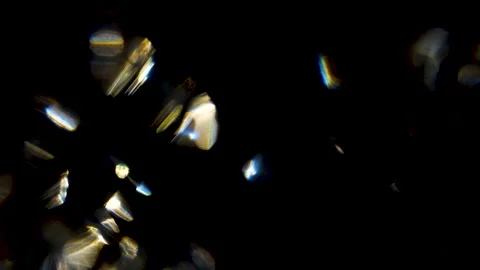 Sparkling Crystal Prism Light Leak Glow Movement with Black Background Stock Footage 239536283