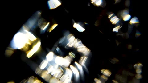 Sparkling Crystal Prism Light Leak Glow Movement with Black Background Stock Footage 239536301